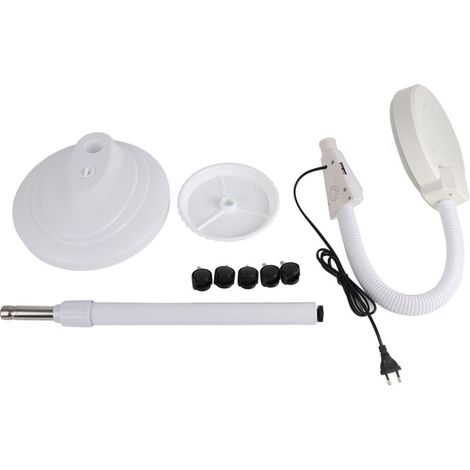 Adjustable Embroidery Lamp LED Cold Light Lamp with Magnifying Glass Eyelash Extension Lamp Eye Protection Shadowless Beauty Lamp Floor Lamp (European Regulation 250V) (Overweight and Overweight) MUMU (1/4)