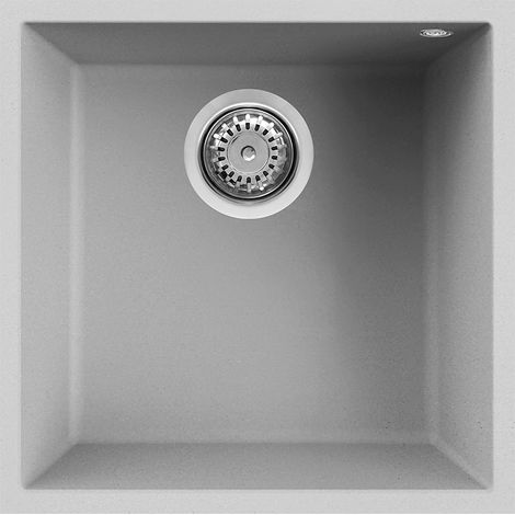 Lavello Elleci Incasso 1 vasca 44x44 Quadra 102 Sottotop Metaltek Grigio Aluminium LMQ10279BSO (1/3)