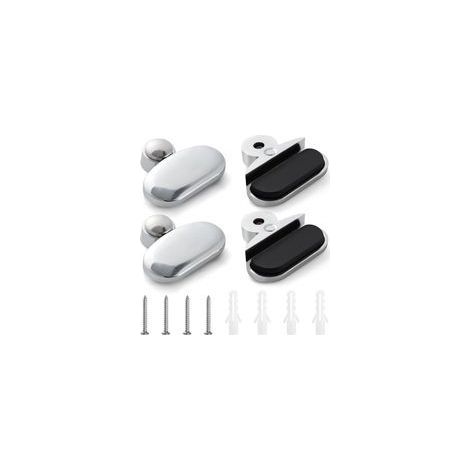 Set di 3 clip per specchio da 5 mm, morsetti per vetro, clip per vetro in lega di zinco, staffe di montaggio per specchio, clip per specchio, con tappi e viti, ovali (1/5)