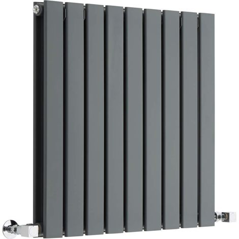 Milano Alpha Anthracite Horizontal Double Flat Panel Radiator - 635mm x 630mm