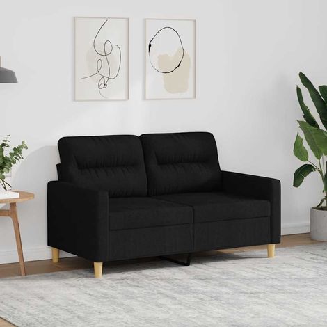 vidaXL Divano a 2 Posti Nero 120 cm in Tessuto