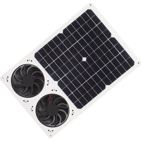 Kit de ventilateur solaire portable 40 W étanche avec double ventilateur d'extraction de 15 cm (6 pouces) pour poulaillers, serres et abris de jardin. (1/5)