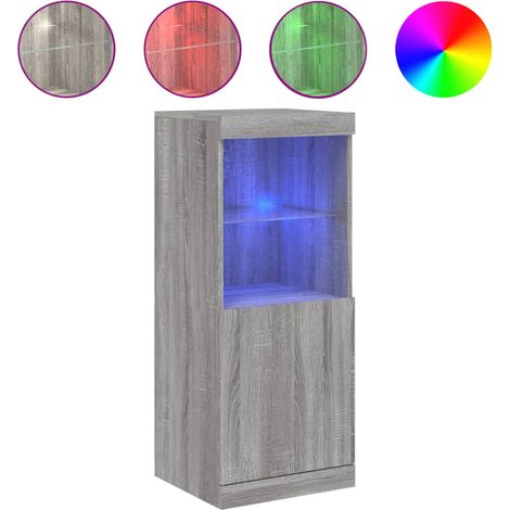 vidaXL Sideboard with LED Lights Grey Sonoma 41x37x100 cm