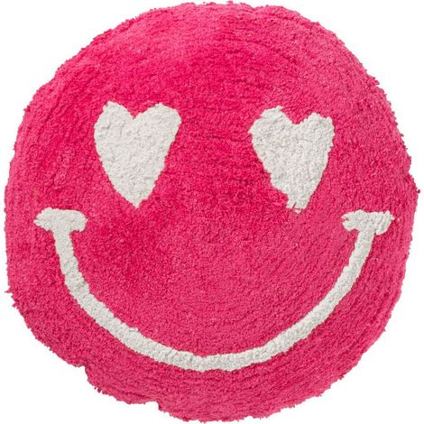 Cuscino Rotondo 'Smiley' 45X15cm Rosa