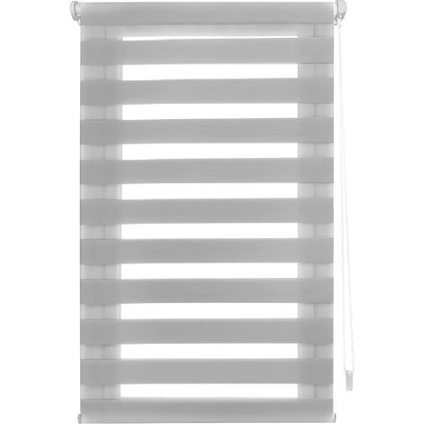 Blindecor Indus Sensa attrezzi Tenda a rullo a doppio strato senza perforazione Colore Argento grigio 60 x 220 cm (Larghezza x Altezza) Dimensioni del tessuto 57 x 215 cm (1/5)