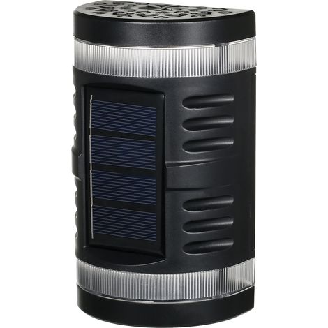 Solar-Wandleuchte für den Außenbereich mit durchbrochenem Design, verstellbarer Auf- und Abwärtsbeleuchtung, IP65, 600-mAh-Akku (schwarz) (1/5)