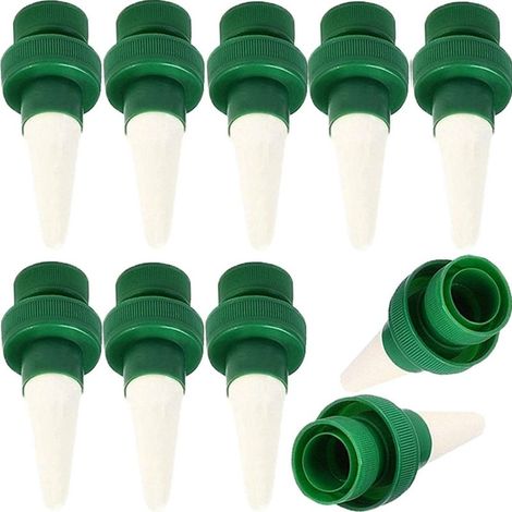 Juego de 10 regadores de plantas navideños con estacas de riego automático, riego por goteo automático, para plantas de interior o exterior. (1/4)