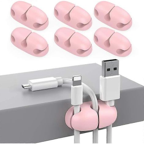 Lot de 6 organisateurs de câbles, supports de câbles de bureau, clips de rangement adhésifs résistants. (1/5)