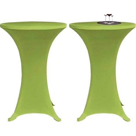 Housse de table extensible 2 pcs 80 cm Verte DEC022382 (1/5)