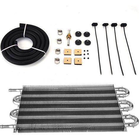 Refroidisseur D'huile de Direction Assistée, Kit de Refroidisseur D'huile de Transmission à Distance de Voiture 6 Rangées Convertisseur de Radiateur Manuel Automatique (1/4)
