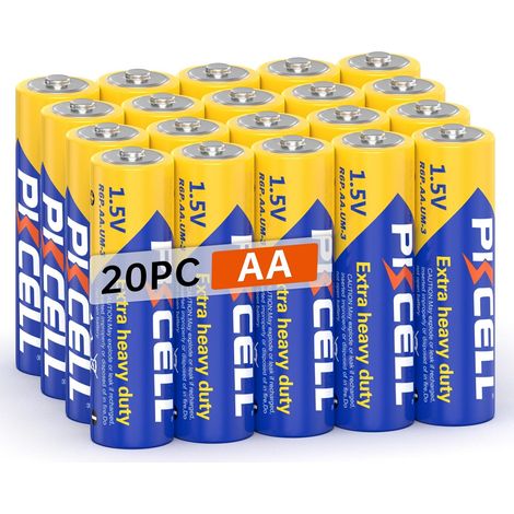 AA Piles 1,5V Zinc Carbone, Lot de 20 - Durée de Conservation de 10 Ans pour Télécommandes Téléphone Fix (1/5)