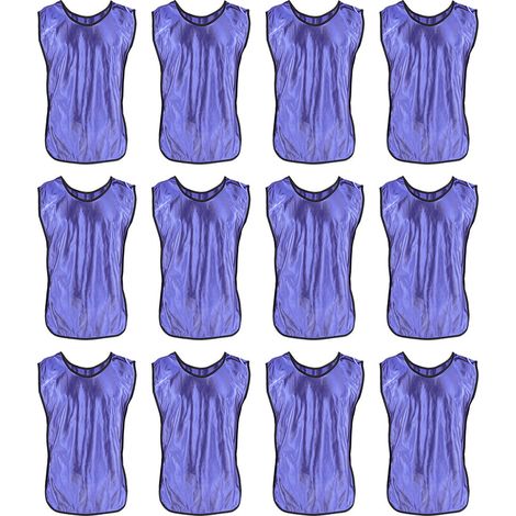 12 pièces Dossards d'entraînement violet adulte en nylon, taille unique, pour football basket fitness (1/5)