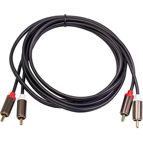 Câble audio coaxial 2 RCA vers 2 RCA, prise jack 3,5 mm, câble audio stéréo RCA de 1 m pour home cinéma, lecteur DVD, TV, amplificateur, lecteur CD et boîte à son. (1/5)