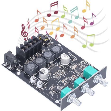 Carte d'amplificateur audio stéréo Bluetooth 50 W + 50 W DIY ZK-502T avec réglages des aigus et des basses, Bluetooth et entrée AUX (1/5)
