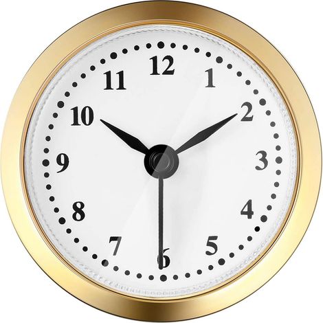 Mouvement D Horloge Murale - Cadran À Encastrer 61 mm - Couronne Dorée - Fonctionnement Silencieux Sur Pile - Pour Création D Horloges - 1 Pièce (1/5)