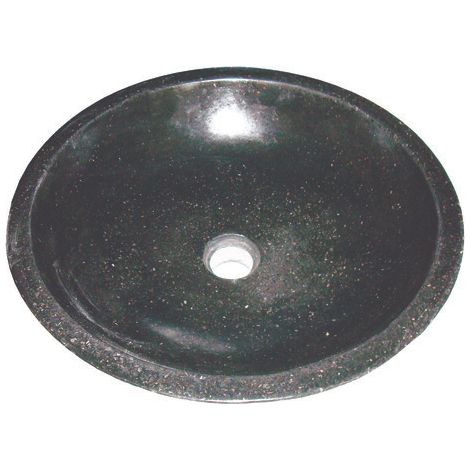 ONDEE ZEN - Vasque bol à poser HELOISE - Noire -44cm - Terrazzo - Sans trop plein (1/4)