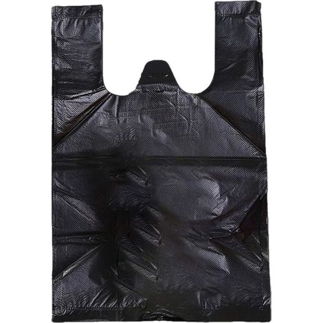 Lot de 100 petits sacs poubelle pour salle de bain, serviettes hygiéniques, sacs en plastique avec poignées pour la maison, la cuisine, les ordures - Noir