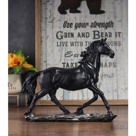 Pferdefigur aus Kunstharz – Klassische Wohndekoration – Länge 29,5 cm – Breite 8 cm – Höhe 25 cm – Für Zuhause und Büro (1/5)