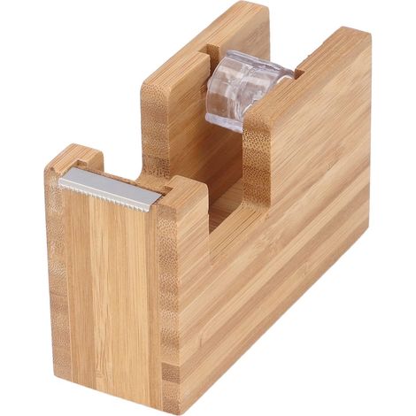 Desktop-Klebebandhalter, hoch, aus Holz, Desktop-Klebebandabroller, effektive Klebebasis, umweltfreundlicher Bambus, gute Stabilität
