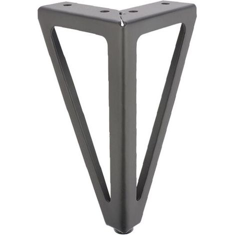 Set di 4 piedini di ricambio in metallo per mobili - Neri - 15 cm - Per mobili, armadi, divani e altri mobili. (1/4)