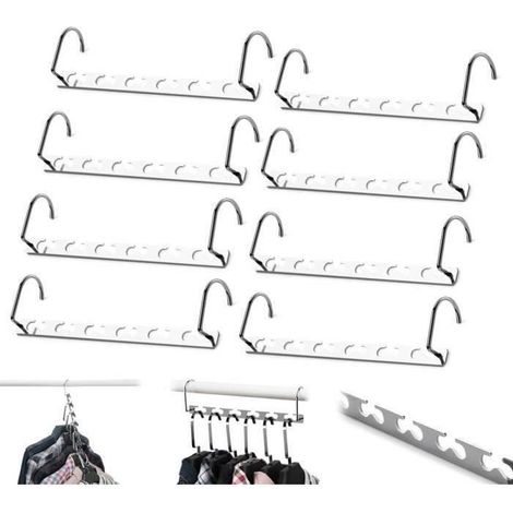 Lot de 8 Cintre Gain de Place, Cintre Magique Organisateur de Cintre Rangement et Organisation pour Vêtements Gain de Place EBD44 (1/4)
