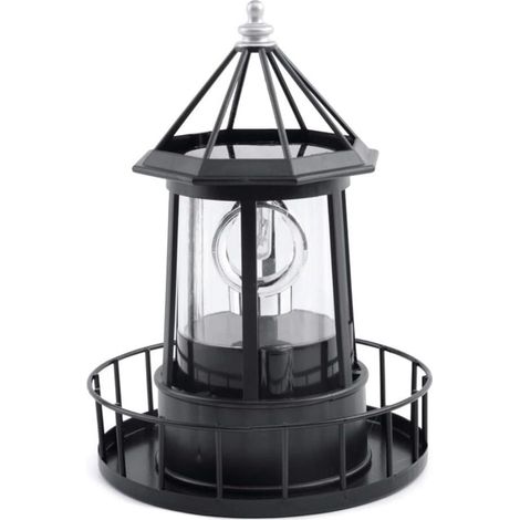 Lampada faro rotante solare a LED, decorazione da giardino, lanterna per esterni, per vialetti, patio, cortile