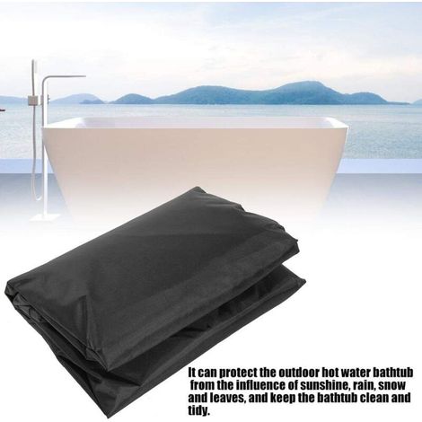 Schutzhülle für Garten-Whirlpool – Wasserdichte 190T-Polyesterabdeckung, UV- und staubbeständig, Schwarz, 231 x 231 x 30 cm