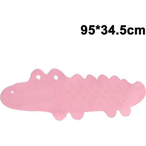 Tapis de bain antidérapant pour enfants tapis de douche caoutchouc souple lavable en machine motif crocodile