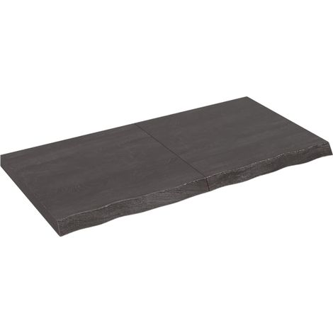 Dessus de table gris foncé bois chêne massif traité (1/5)