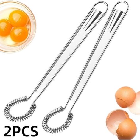 Zweiteiliges Schneebesen-Set, Edelstahl, manueller Milchaufschäumer, Kaffeerührer, Küchenutensil, zum Aufschäumen von Milch, Umrühren von Kaffee und Saucen, 21 x 3,8 cm (1/5)