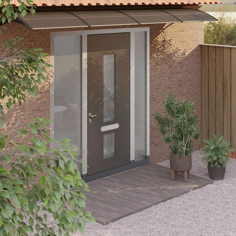 Auvent de porte,Marquise de Porte d'entrée,Store Banne Noir 350x100 cm Polycarbonate -FR69290 (1/5)