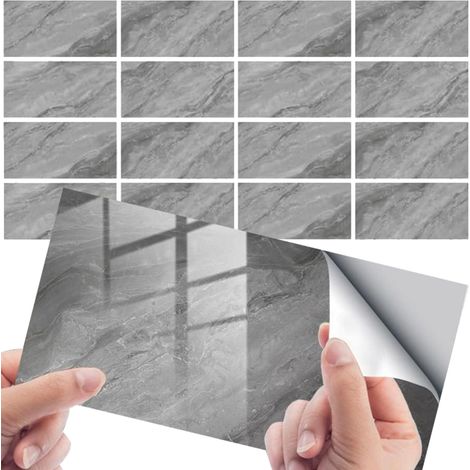 Carrelage adhésif effet marbre 30x15cm 16 pièces