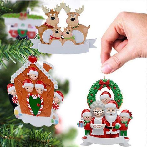 Décorations de Noël en 3 pièces : Père Noël assis, ornement à suspendre au sapin. (1/4)