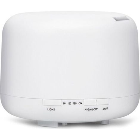1 diffuseur d'huile essentielle, 500 ml, veilleuse 7 couleurs, télécommande, minuterie, arrêt automatique, pour chambre et bureau (1/5)