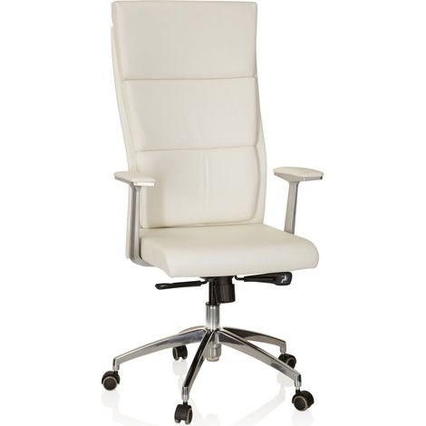 Bürostuhl / Chefsessel MONZA 20 Leder elfenbein hjh OFFICE (1/5)