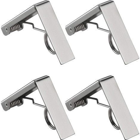 4 Pcs Tablecloth Clips, Stainless Steel Spring-Loaded Tablecloth Clips for Restaurants, Parties, and Picnics (1/5)