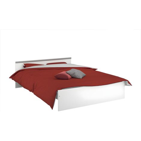 PARISOT Lit adulte contemporain blanc mat - l 140 x L 190 cm - ZODIAC (1/4)