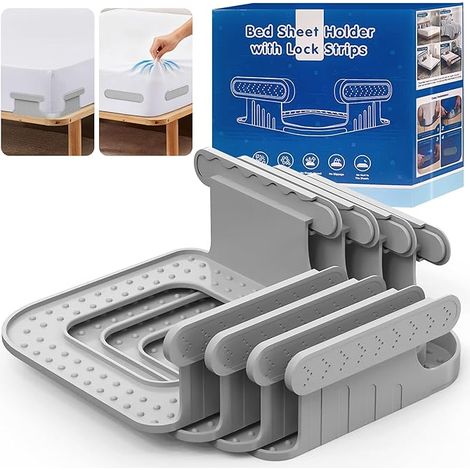 Ensemble de 4 boucles de fixation drap - housse, fixation d'angle universel drap - housse, attache de drap - housse amovible, support d'angle de drap - housse amovible pour tous les matelas et draps