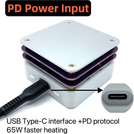 65W PD Protocol Heated Table, OLED Display, Heating Plate, Retouching Station, Preheating Platform, Repair Tool, USB Type-C Interface (1/5)