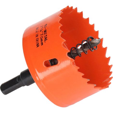 Bimetall-HSS-Lochsäge mit robuster Spindel zum Lochen von Schneidebrettern aus Holz, PVC und Metall, 2 3/4 Zoll (1/5)