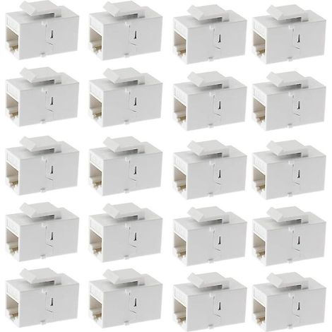 Connecteurs Ethernet Keystone, lot de 20 prises RJ45 Cat6 Keystone en ligne, pour connexion Internet (1/5)