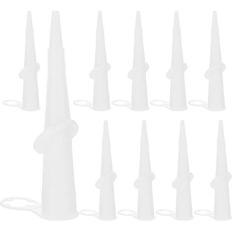 Embouts de Calfeutrage Flexibles pour Calfeutrage Résistante à L'usage 10pcs en Silicone Blanc Ouverture Filetée, Buse Coudée pour Travaux Domestiques (1/5)
