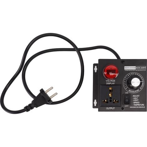 Régulateur de Tension électronique, Courant Nominal 9A 100‑220V 4000W SCR Régulateur de Tension électronique Boîtier Métallique Ignifuge pour Appareils électroménagers (Prise UE) (1/5)