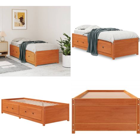 Lit de jour sans matelas cire marron 90x190 cm bois pin massif - Lit Convertible - Canapé Lit - Lit Invité - Meuble Multifonction - Lit Design - Home & Living (1/5)