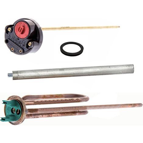 Kit Reparación Termo 2000W compatible Fleck, Thermor, Cointra  Resistencia, Ánodo, Junta y Termostato Varilla 270mm