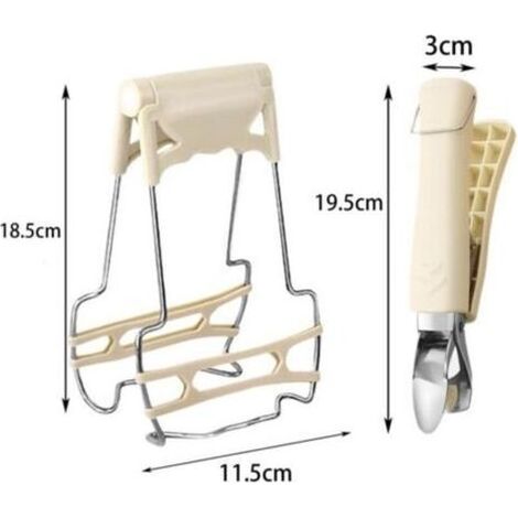 Multi Usage Anti BrûLure Clip Multifonctions - 1 set de 2 Pièces, Abricot,Usage Pince de Cuisine Anti Brûlures, Bonne Aide Anti Brûlures, Prend les Choses Sans Glisser (1/4)