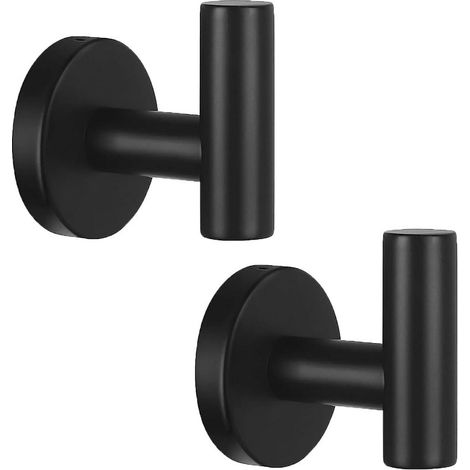 Haken aus Edelstahl für Mäntel, Handtücher, Metalltüren, Bademäntel, Kleidung und Kleiderschränke (Set mit 2 Stück, inklusive 4 Schrauben und 2 Schlüsseln).