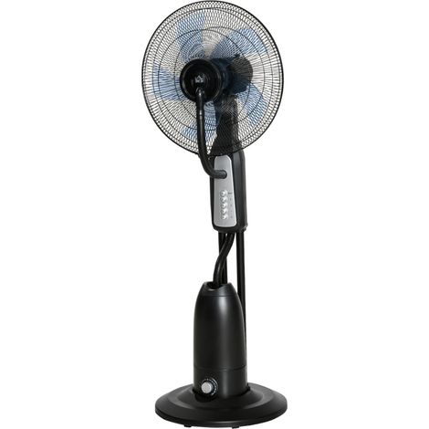 Ventilator mit Wasserkühlung - Standventilator mit Sprühnebel - Wasserventilator mit Rollen - 3 L Wassertank - 90 W - 125 cm
