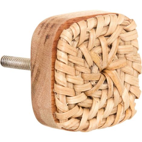 Set di 2 pomelli per mobili sylla in mango e rattan beige - Atmosphera créateur d'intérieur