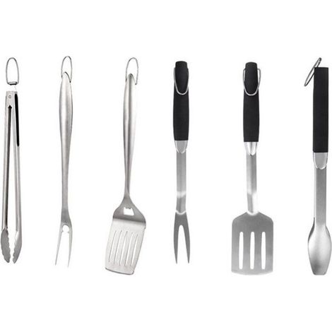 Ensemble de barbecue en acier inoxydable - Fourchette pour barbecue d'extérieur - Accessoires pour barbecue - Pince à barbecue (1/5)